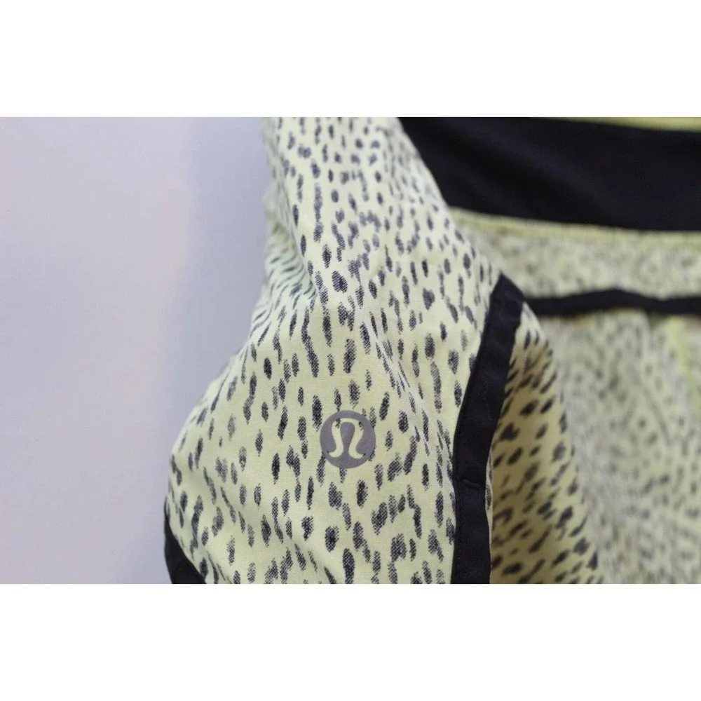 Lululemon Run Speed Short Dottie Dash Clarity Yellow Black Women's Size 6 H14252 - Picture 7 of 10